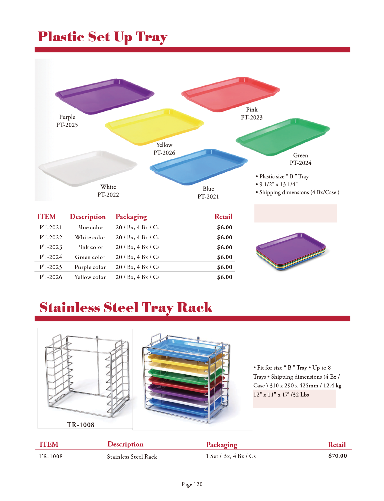 TPC Plastic Size B Set Up Trays — 20 Count manufacturer specifications and options