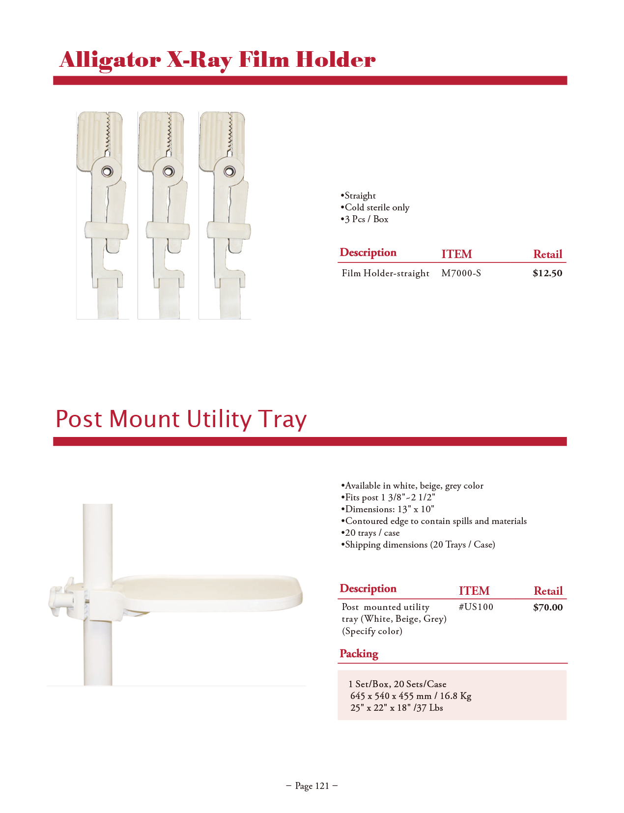 TPC Post Mount Utility Tray manufacturer specifications and options