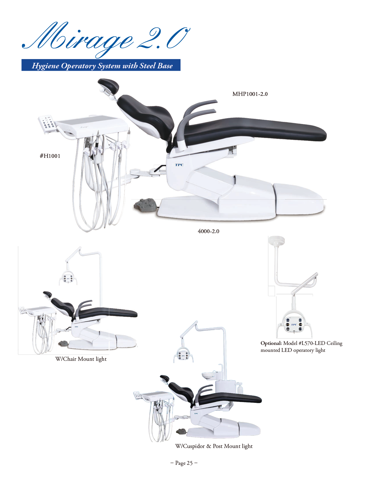 TPC Mirage 2.0 Hygiene Operatory Package manufacturer specifications and options