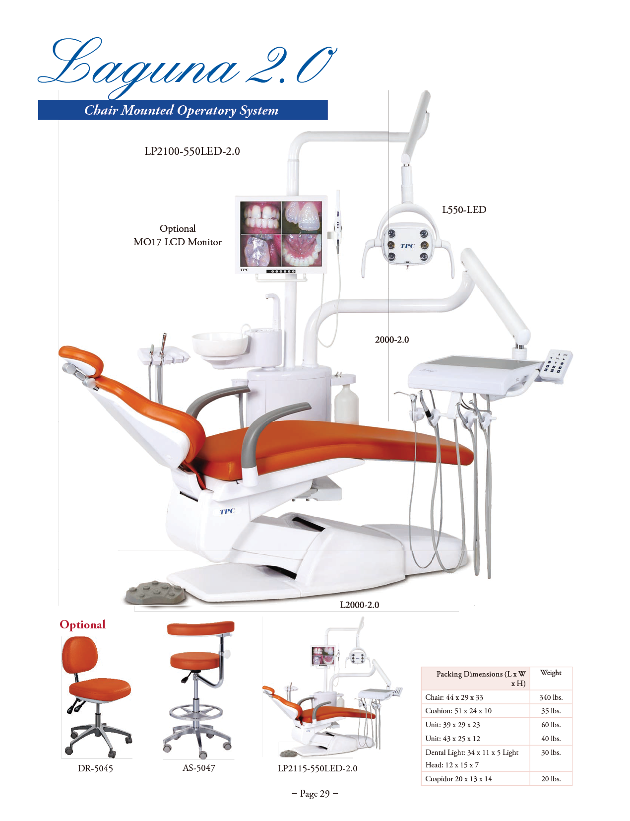 TPC manufacturer specifications and available options