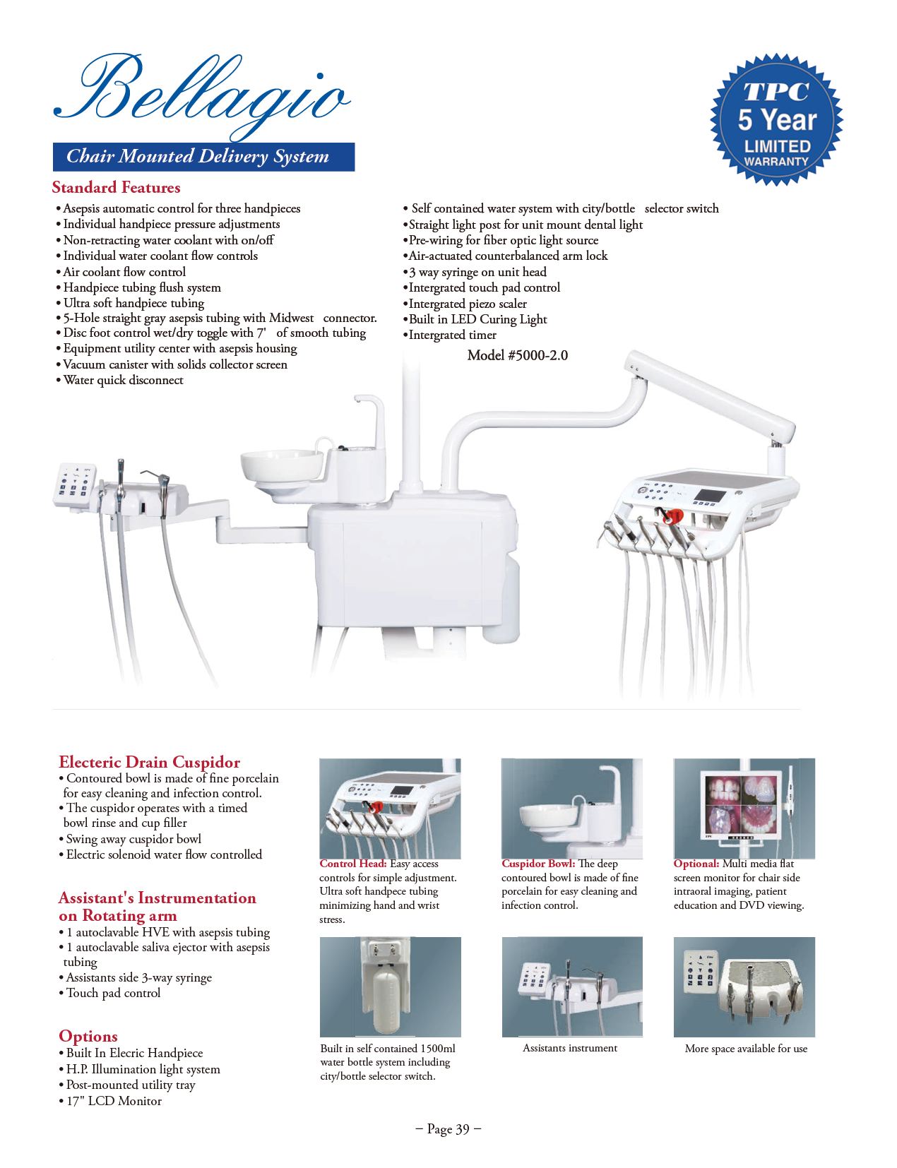 TPC Bellagio Post Mount Delivery System manufacturer specifications and options
