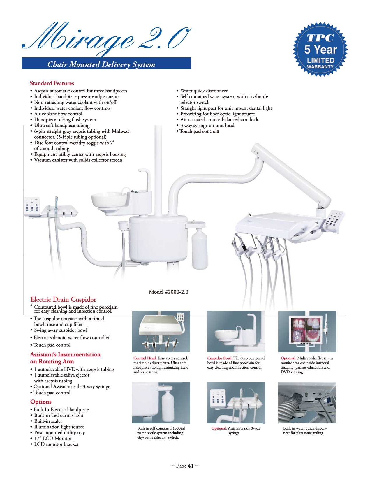 TPC manufacturer specifications and available options
